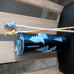 Starbucks 2025 Arctic Fox Stainless 24 oz. Tumbler With Bonus Fox Straw & Topper